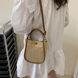 Summer Straw Woven Bucket Bag for Women