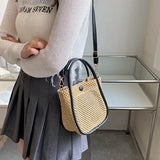 Summer Straw Woven Bucket Bag for Women