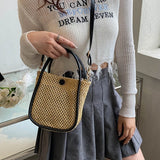 Summer Straw Woven Bucket Bag for Women