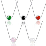 Strawberry Crystal Pendant Necklace 925 Silver Short Necklaces
