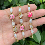 Strong Plated Wire Bracelet Pearl Cross/Heart Personalized Jewelry