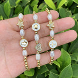 Strong Plated Wire Bracelet Pearl Cross/Heart Personalized Jewelry