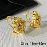 Shell Flower Earrings High Studs Clip Style for Women
