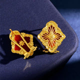 Shell Flower Earrings High Studs Clip Style for Women