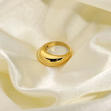 Stylish 18K Plated Arc Shape Chunky Punk Ring Stainless Steel Finger Rings