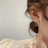 Fairy Chain Tassel Flower Earrings with Zircon