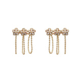 Fairy Chain Tassel Flower Earrings with Zircon