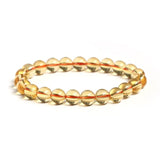 Synthetic Citrine Yellow Crystal Bracelet Round Beads Elastic Rope