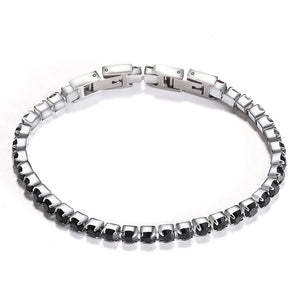 Tennis Bracelet Pave Clear Cubic Zircon Stainless Steel Bangle