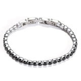 Tennis Bracelet Pave Clear Cubic Zircon Stainless Steel Bangle