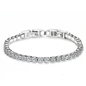 Tennis Bracelet Pave Clear Cubic Zircon Stainless Steel Bangle