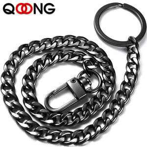 3 Colors Metal Keychain Anti-lost Long Chain for Men Women