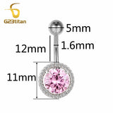 14G G23 Titanium Barbell Belly Earing Crystal Navel Rings