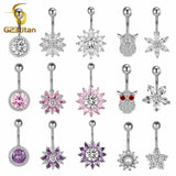 14G G23 Titanium Barbell Belly Earing Crystal Navel Rings