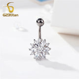 14G G23 Titanium Barbell Belly Earing Crystal Navel Rings