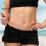 14G G23 Titanium Barbell Belly Earing Crystal Navel Rings