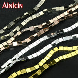 Titanium Plating Square Shape Hematite Beads 10strand/lot