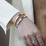 925 Silver Round Bead Edge Bracelet Women Party Jewelry