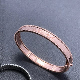 925 Silver Round Bead Edge Bracelet Women Party Jewelry