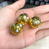Round Spherical Loose Beads Natural Pearls Plated Bracelet Beads