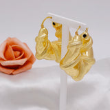 High Twisted Hoop Earrings For Women Copper Earrings Accessory