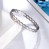 Unique Hollow Chain Stainless Steel Bracelet Ladies Bangle Jewelry