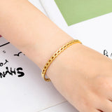 Unique Hollow Chain Stainless Steel Bracelet Ladies Bangle Jewelry