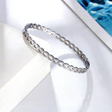 Unique Hollow Chain Stainless Steel Bracelet Ladies Bangle Jewelry