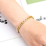 Unique Hollow Chain Stainless Steel Bracelet Ladies Bangle Jewelry