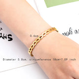 Unique Hollow Chain Stainless Steel Bracelet Ladies Bangle Jewelry