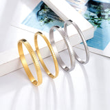 Unique Stainless Steel Geometric Bracelet Ladies Love Bangle Gift