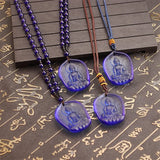 Natural Crystal Carved Buddha Lucky Pendant Necklace