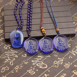 Natural Crystal Carved Buddha Lucky Pendant Necklace