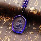 Natural Crystal Carved Buddha Lucky Pendant Necklace