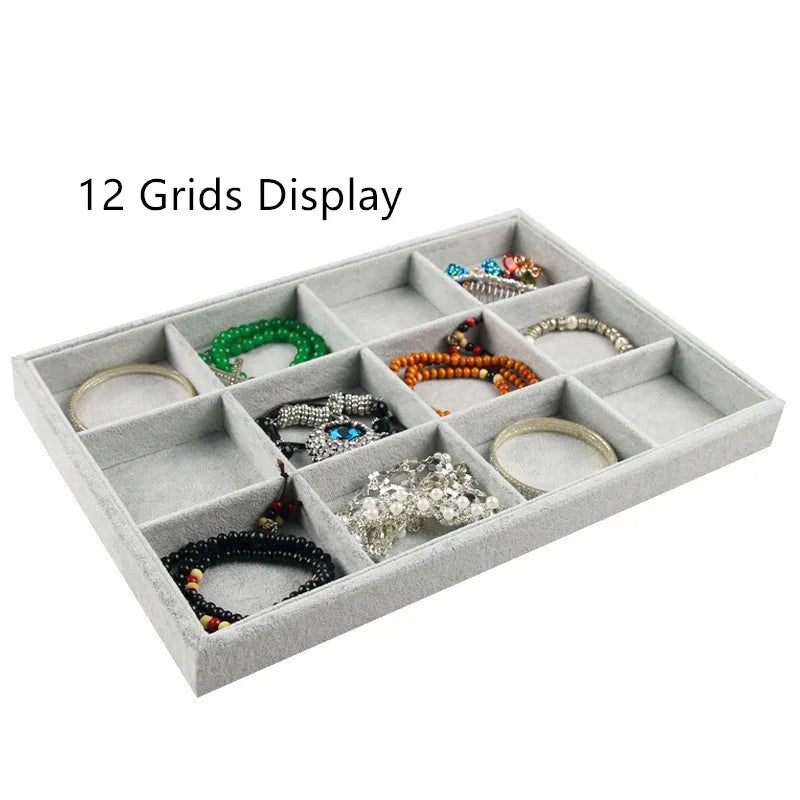 Velvet Jewelry Display Holder Trays Case