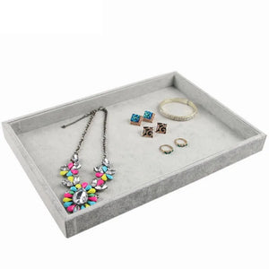 Velvet Jewelry Storage Tray Ring Bracelet Earring Holder Display Case