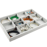 Velvet Jewelry Storage Tray Ring Bracelet Earring Holder Display Case