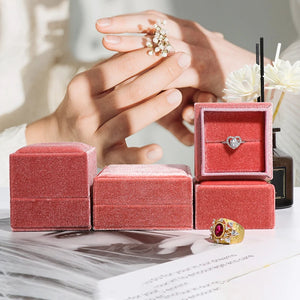 High Velvet Ring Packaging Box Jewelry Organizer Valentine Gift Wedding Ring