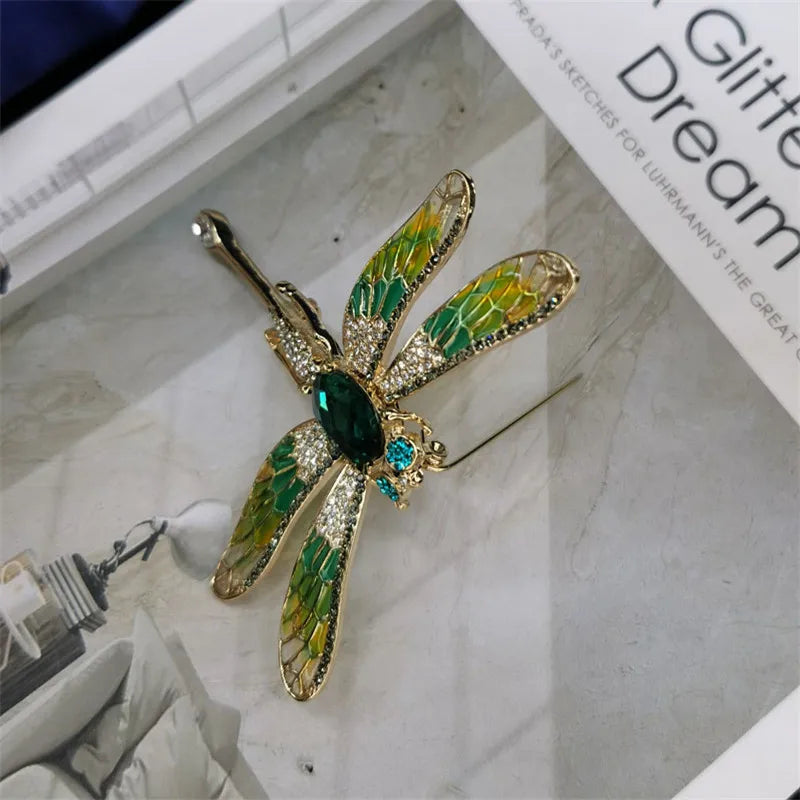 Vintage Dragonfly Brooch for Women Insect Coat Pin Animal Jewelry