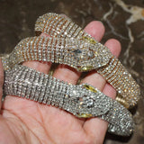 Vintage Rhinestone Snake Choker Necklace