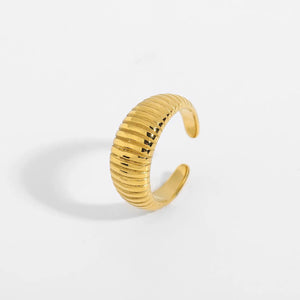 Waterproof 18K IP Plating Stainless Steel Chunky Ring for Women