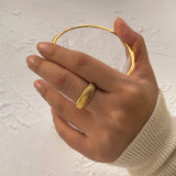 Waterproof 18K IP Plating Stainless Steel Chunky Ring for Women
