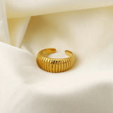Waterproof 18K IP Plating Stainless Steel Chunky Ring for Women
