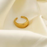 Waterproof 18K IP Plating Stainless Steel Chunky Ring for Women