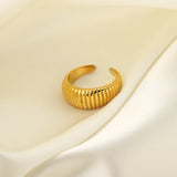 Waterproof 18K IP Plating Stainless Steel Chunky Ring for Women
