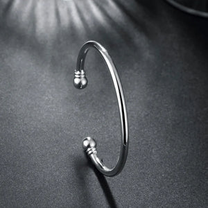 925 Silver Round Shape Open Bracelet Bangle for Women
