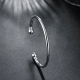 925 Silver Round Shape Open Bracelet Bangle for Women
