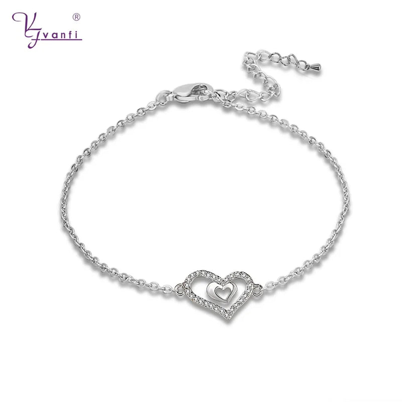 Austrian Crystal Heart Bracelets Women Gift