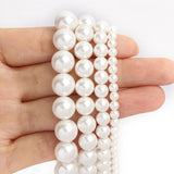 Shell Pearls Round Spacer Charms Beads for DIY Jewelry Making 4/6/8/10mm