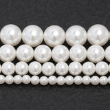Shell Pearls Round Spacer Charms Beads for DIY Jewelry Making 4/6/8/10mm